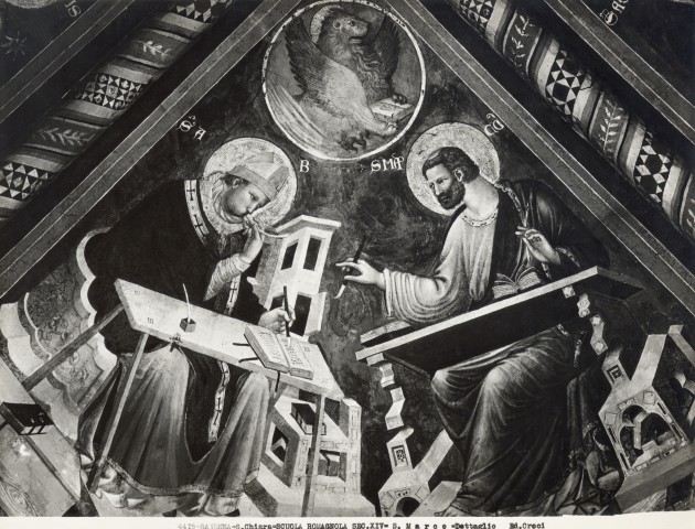 Croci, Felice — Pietro da Rimini - sec. XIV - Evangelisti e Dottori della Chiesa — particolare, sant'Ambrogio e san Marco